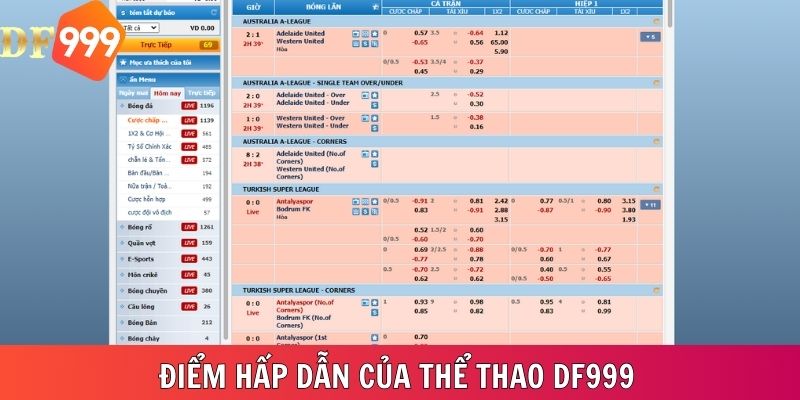 Những điểm hấp dẫn khi cá cược thể thao trên DF999